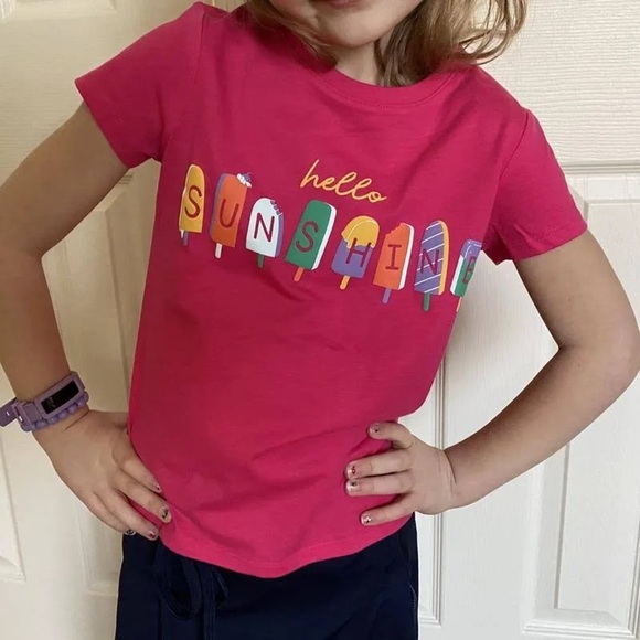 Member's Mark Girl's 3 Pack Short Sleeve Graphic Tees/ Hello Sunshine| NEW/NWT🩷 - Picture 5 of 7